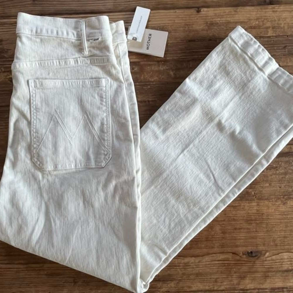 MOTHER White patch pocket jeans, size 34, nwt